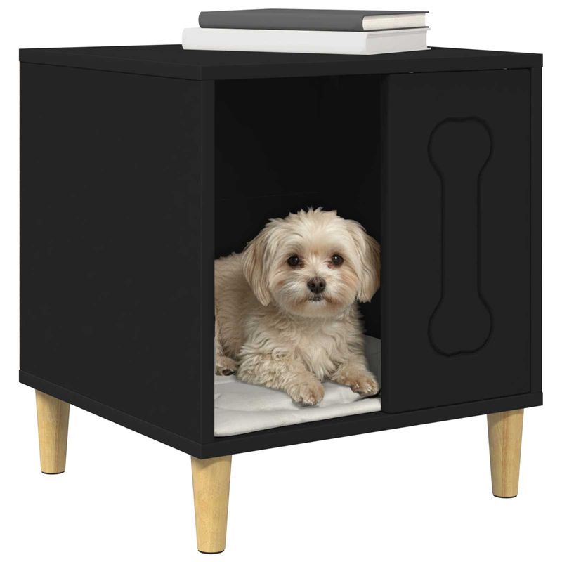Petshop - Accesorii petshop - Culcusuri si custi - Custi interior si exterior - Casa pentru caini Negru 44 x 42 x 49 cm Lemn compozit - Infinity.ro