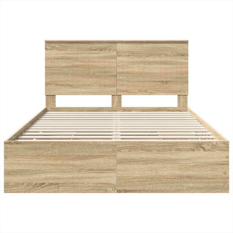 Casa si Gradina - Mobilier - Paturi si accesorii - Paturi - Cadru de pat Stejar Sonoma 140 x 190 cm Lemn Ingineresc - Infinity.ro