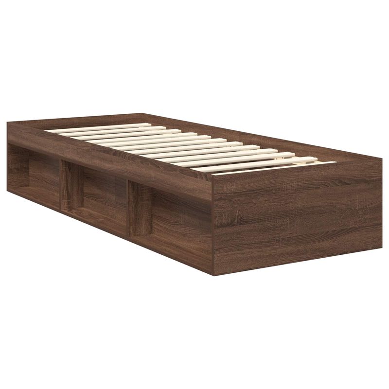 Casa si Gradina - Mobilier - Paturi si accesorii - Paturi - Cadru de pat Stejar inchis 75 x 190 cm Lemn de pin masiv - Infinity.ro