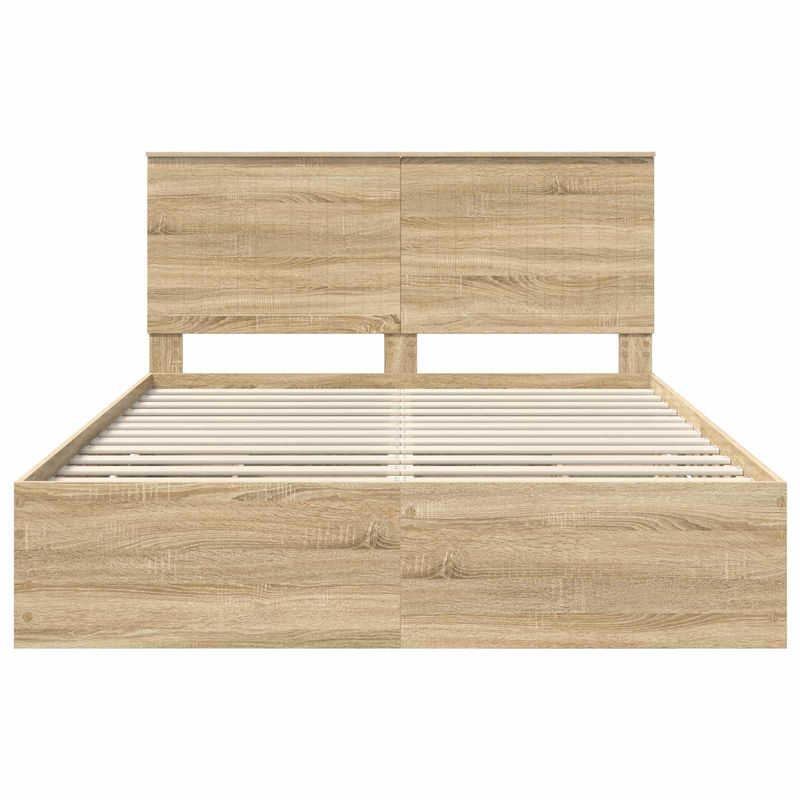 Casa si Gradina - Mobilier - Paturi si accesorii - Paturi - Cadru de pat Stejar Sonoma 150 x 200 cm Lemn Ingineresc - Infinity.ro