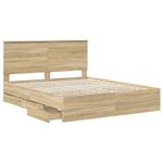 Casa si Gradina - Mobilier - Paturi si accesorii - Paturi - Cadru de pat Stejar Sonoma 160 x 200 cm Lemn Ingineresc - Infinity.ro