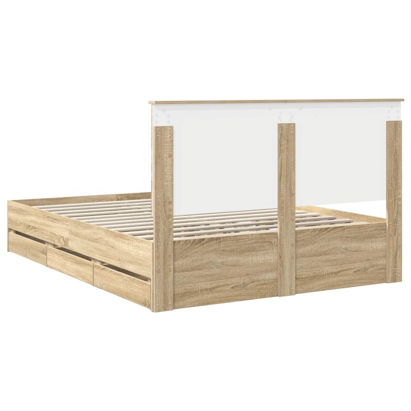 Casa si Gradina - Mobilier - Paturi si accesorii - Paturi - Cadru de pat Stejar Sonoma 150 x 200 cm Lemn Ingineresc - Infinity.ro