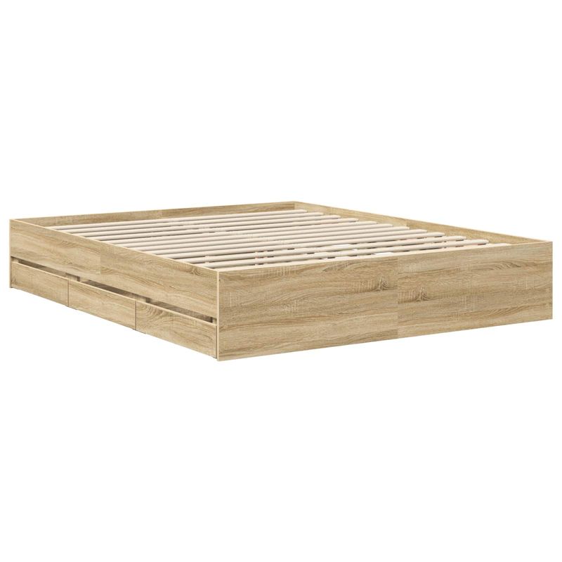 Casa si Gradina - Mobilier - Paturi si accesorii - Paturi - Cadru de pat Stejar Sonoma 160 x 200 cm Lemn Ingineresc - Infinity.ro