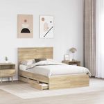 Casa si Gradina - Mobilier - Paturi si accesorii - Paturi - Cadru de pat Stejar Sonoma 120 x 190 cm Lemn Ingineresc - Infinity.ro