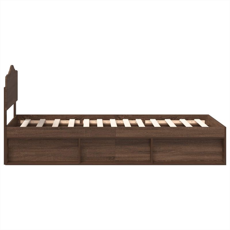 Casa si Gradina - Mobilier - Paturi si accesorii - Paturi - Cadru de pat Stejar inchis 75 x 190 cm Lemn de pin masiv - Infinity.ro