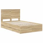 Casa si Gradina - Mobilier - Paturi si accesorii - Paturi - Cadru de pat Stejar Sonoma 120 x 190 cm Lemn Ingineresc - Infinity.ro