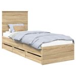 Casa si Gradina - Mobilier - Paturi si accesorii - Paturi - Cadru de pat Stejar Sonoma 75 x 190 cm Lemn Ingineresc - Infinity.ro