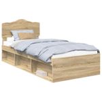 Casa si Gradina - Mobilier - Paturi si accesorii - Paturi - Cadru de pat Stejar Sonoma 75 x 190 cm Lemn de pin masiv - Infinity.ro