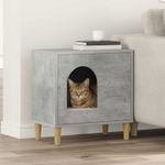 Petshop - Accesorii petshop - Culcusuri si custi - Custi interior si exterior - Casa pentru pisici Beton 51 x 30 x 52 cm Lemn compozit - Infinity.ro