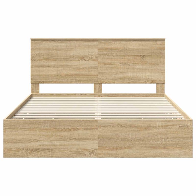 Casa si Gradina - Mobilier - Paturi si accesorii - Paturi - Cadru de pat Stejar Sonoma 160 x 200 cm Lemn Ingineresc - Infinity.ro