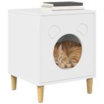 Petshop - Accesorii petshop - Jucarii animale - Ansambluri de joaca - Casa pentru pisici Alb Lucios 42,5 x 40 x 52,5 cm Lemn compozit - Infinity.ro