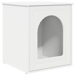 Petshop - Accesorii petshop - Culcusuri si custi - Custi interior si exterior - Casa pentru pisici Alb 53 x 52 x 60 cm Lemn compozit - Infinity.ro