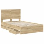 Casa si Gradina - Mobilier - Paturi si accesorii - Paturi - Cadru de pat Stejar Sonoma 120 x 190 cm Lemn Ingineresc - Infinity.ro