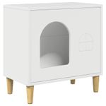 Petshop - Accesorii petshop - Culcusuri si custi - Custi interior si exterior - Casa pentru pisici Alb Lucios 51 x 30 x 52 cm Lemn compozit - Infinity.ro