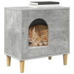 Petshop - Accesorii petshop - Culcusuri si custi - Custi interior si exterior - Casa pentru pisici Beton 51 x 30 x 52 cm Lemn compozit - Infinity.ro