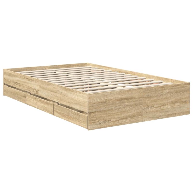 Casa si Gradina - Mobilier - Paturi si accesorii - Paturi - Cadru de pat Stejar Sonoma 120 x 190 cm Lemn Ingineresc - Infinity.ro