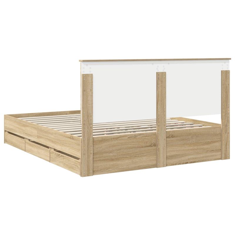 Casa si Gradina - Mobilier - Paturi si accesorii - Paturi - Cadru de pat Stejar Sonoma 160 x 200 cm Lemn Ingineresc - Infinity.ro