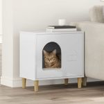 Petshop - Accesorii petshop - Culcusuri si custi - Custi interior si exterior - Casa pentru pisici Alb Lucios 51 x 30 x 52 cm Lemn compozit - Infinity.ro