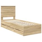 Casa si Gradina - Mobilier - Paturi si accesorii - Paturi - Cadru de pat Stejar Sonoma 75 x 190 cm Lemn Ingineresc - Infinity.ro