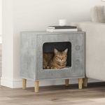 Petshop - Accesorii petshop - Culcusuri si custi - Custi interior si exterior - Casa pentru pisici Beton 51 x 30 x 52 cm Lemn compozit - Infinity.ro