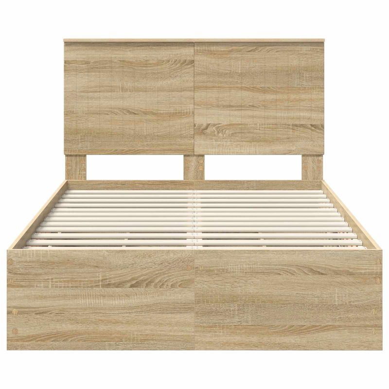 Casa si Gradina - Mobilier - Paturi si accesorii - Paturi - Cadru de pat Stejar Sonoma 120 x 190 cm Lemn Ingineresc - Infinity.ro