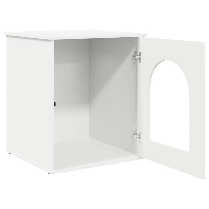 Petshop - Accesorii petshop - Culcusuri si custi - Custi interior si exterior - Casa pentru pisici Alb 53 x 52 x 60 cm Lemn compozit - Infinity.ro