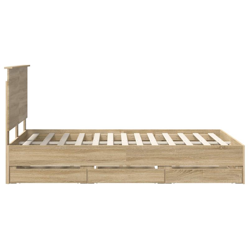 Casa si Gradina - Mobilier - Paturi si accesorii - Paturi - Cadru de pat Stejar Sonoma 120 x 190 cm Lemn Ingineresc - Infinity.ro