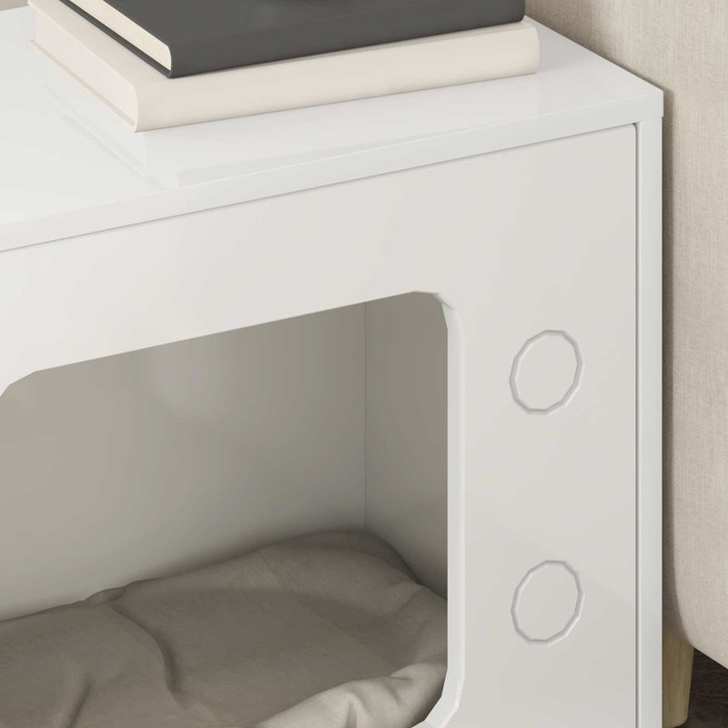 Petshop - Accesorii petshop - Jucarii animale - Ansambluri de joaca - Casa pentru pisici Alb Lucios 51 x 30 x 52 cm Lemn compozit - Infinity.ro