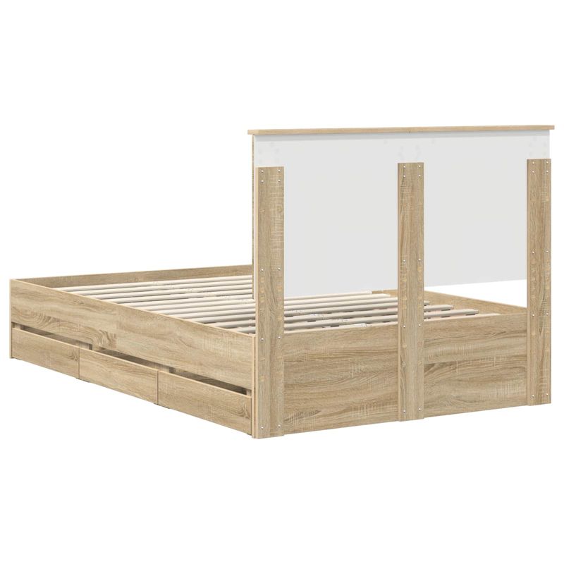 Casa si Gradina - Mobilier - Paturi si accesorii - Paturi - Cadru de pat Stejar Sonoma 120 x 190 cm Lemn Ingineresc - Infinity.ro