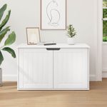 Petshop - Accesorii petshop - Jucarii animale - Ansambluri de joaca - Casa pentru pisici Alb 85 x 55 x 50 cm Lemn compozit - Infinity.ro