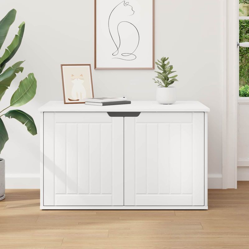 Petshop - Accesorii petshop - Jucarii animale - Ansambluri de joaca - Casa pentru pisici Alb 85 x 55 x 50 cm Lemn compozit - Infinity.ro