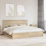 Casa si Gradina - Mobilier - Paturi si accesorii - Paturi - Cadru de pat Stejar Sonoma 200 x 200 cm Lemn Ingineresc - Infinity.ro