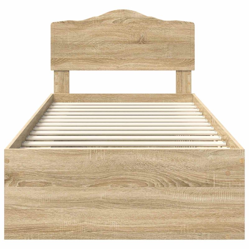 Casa si Gradina - Mobilier - Paturi si accesorii - Paturi - Cadru de pat Stejar Sonoma 75 x 190 cm Lemn de pin masiv - Infinity.ro