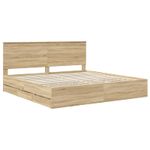 Casa si Gradina - Mobilier - Paturi si accesorii - Paturi - Cadru de pat Stejar Sonoma 200 x 200 cm Lemn Ingineresc - Infinity.ro