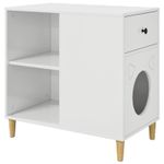 Petshop - Accesorii petshop - Culcusuri si custi - Custi interior si exterior - Casa pentru pisici Alb Lucios 72 x 42.5 x 70 cm Lemn compozit - Infinity.ro