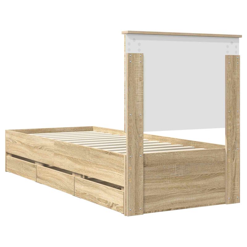Casa si Gradina - Mobilier - Paturi si accesorii - Paturi - Cadru de pat Stejar Sonoma 75 x 190 cm Lemn Ingineresc - Infinity.ro