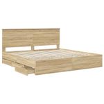Casa si Gradina - Mobilier - Paturi si accesorii - Paturi - Cadru de pat Stejar Sonoma 200 x 200 cm Lemn Ingineresc - Infinity.ro