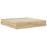 Casa si Gradina - Mobilier - Paturi si accesorii - Paturi - Cadru de pat Stejar Sonoma 200 x 200 cm Lemn Ingineresc - Infinity.ro