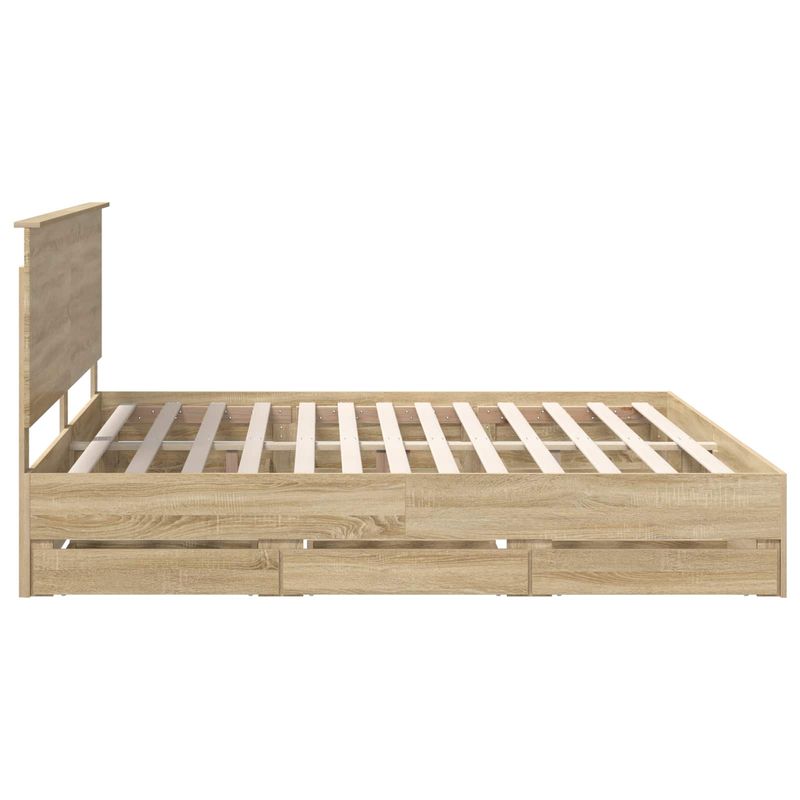 Casa si Gradina - Mobilier - Paturi si accesorii - Paturi - Cadru de pat Stejar Sonoma 200 x 200 cm Lemn Ingineresc - Infinity.ro