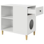 Petshop - Accesorii petshop - Culcusuri si custi - Custi interior si exterior - Casa pentru pisici Alb Lucios 72 x 42.5 x 70 cm Lemn compozit - Infinity.ro