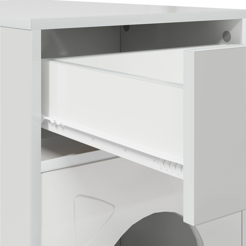 Petshop - Accesorii petshop - Culcusuri si custi - Custi interior si exterior - Casa pentru pisici Alb Lucios 72 x 42.5 x 70 cm Lemn compozit - Infinity.ro