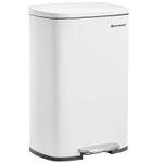 Casa si Gradina - Mobilier - Organizare si depozitare - Cosuri de gunoi - Cos de gunoi din otel cu pedala, galeata interioara plastic, capac inchidere lenta, 50L, 43x32x66cm, alb - Infinity.ro