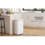 Casa si Gradina - Mobilier - Organizare si depozitare - Cosuri de gunoi - Cos de gunoi din otel cu pedala, galeata interioara plastic, capac inchidere lenta, 50L, 43x32x66cm, alb - Infinity.ro