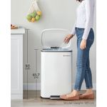 Casa si Gradina - Mobilier - Organizare si depozitare - Cosuri de gunoi - Cos de gunoi din otel cu pedala, galeata interioara plastic, capac inchidere lenta, 50L, 43x32x66cm, alb - Infinity.ro