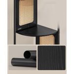 Casa si Gradina - Mobilier - Biblioteci si rafturi - Biblioteci - Raft de colt boho, cadru metalic, polite MDF si panouri poliratan, 32x32x156cm, negru - Infinity.ro