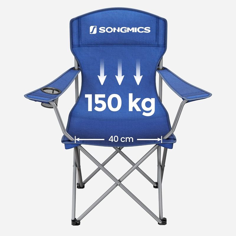 Casa si Gradina - Mobilier - Scaune si fotolii - Scaune - Set 2 scaune pliabile de camping sau pescuit, suport pahar, maxim 150kg, albastru - Infinity.ro