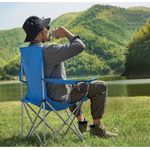 Casa si Gradina - Mobilier - Scaune si fotolii - Scaune - Set 2 scaune pliabile de camping sau pescuit, suport pahar, maxim 150kg, albastru - Infinity.ro