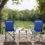 Casa si Gradina - Mobilier - Scaune si fotolii - Scaune - Set 2 scaune pliabile de camping sau pescuit, suport pahar, maxim 150kg, albastru - Infinity.ro