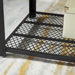 Casa si Gradina - Mobilier - Mese si birouri - Masute de cafea - Masuta de cafea, cu cadru metalic, raft de depozitare, pentru living, 45x106x60cm, stil industrial, maro rustic - Infinity.ro