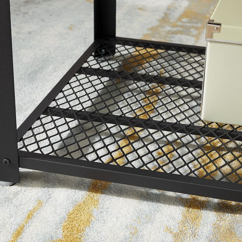 Casa si Gradina - Mobilier - Mese si birouri - Masute de cafea - Masuta de cafea, cu cadru metalic, raft de depozitare, pentru living, 45x106x60cm, stil industrial, maro rustic - Infinity.ro